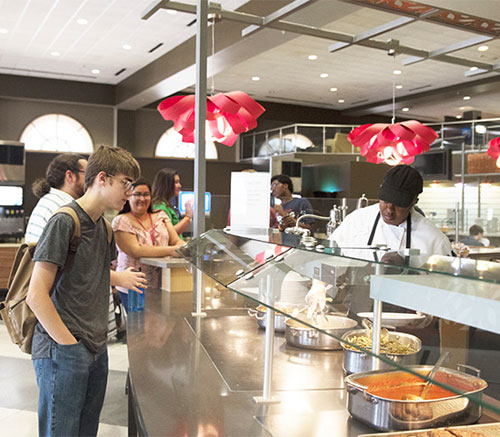 TESI students at our STEM summer camps enjoy their meals together, often in the on-campus dining hall with wide arrays of options including healthy salads, vegetarian options and tons of options from which to choose